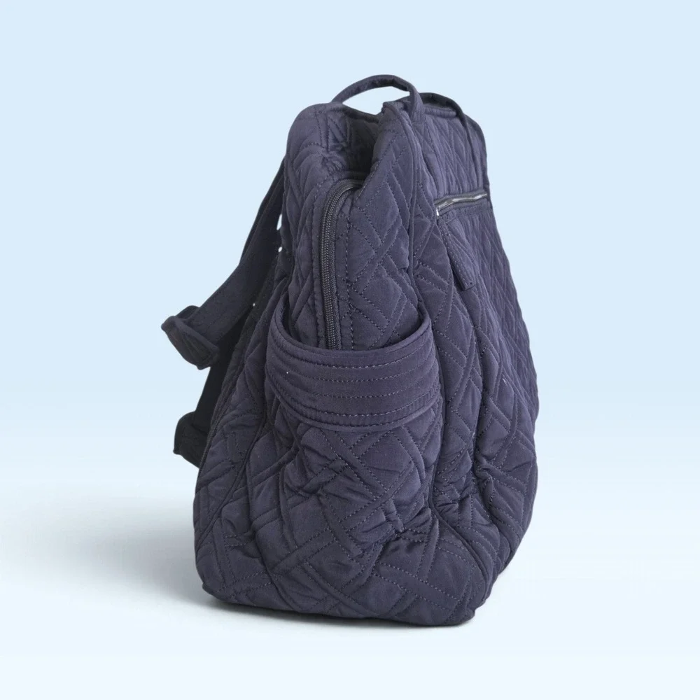 Vera Bradley Diaper Bag Navy Blue Quilted With Changing Pad